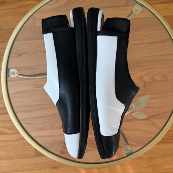 Fabulous Camper "Twins" Mirrored Two-Tone Black and White Slingbacks, size 38 - Picture 4 of 12